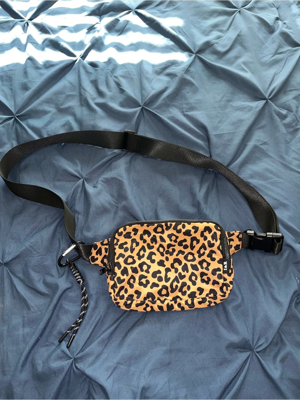 Iris & Rainbow Tan Leopard Print Crossbody Belt Bag - Black & Tan - Picture 3 of 5